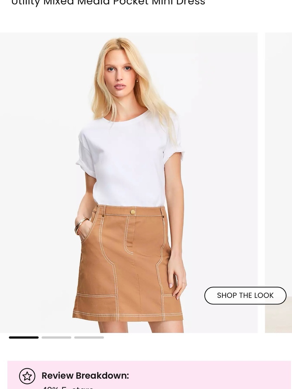 LOFT Tan Utility Pocket Mini Skirt